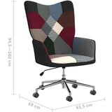  Stolica za opuštanje s uzorkom patchworka od tkanine - Crna i srebrna 1 | shoptok.hr