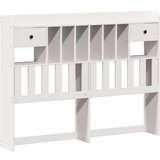 vidaXL Knjižna postelja brez vzmetnice bela 135x190 cm trdna borovina | Shoptok.si