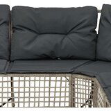 vidaXL Vrtna sofa L-oblika s jastucima+tabureom svjetlosiva poliratan | shoptok.hr