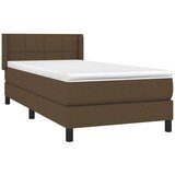  Krevet s oprugama i madracem tamnosmeđi 90 x 200 cm od tkanine | shoptok.hr