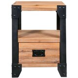 vidaXL noćni ormarići od bagremovog drva i čelika 2 kom 40x30x54 cm | shoptok.hr