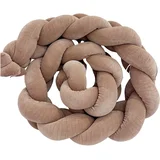 Pletena obroba za posteljico velur 300x22 cm, choco