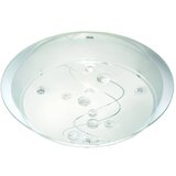 Searchlight Flush Stropna svetilka z 1 lučjo, matirano vzorčasto zrcalno steklo s prozornimi perlami, E27, (22100762) | Shoptok.si