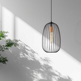  Luster na sajli OVELLA 1xE27/15W/230V, prečnik 25 cm, crna/borovina | Eponuda.com