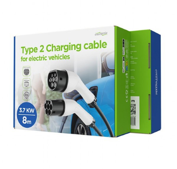 Gembird EV-T2MF-3.7KW-8M Kabl za punjenje Tip 2, 16A, jednofazni (3,7 kW), 8 m | Eponuda.com