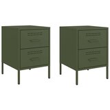  Noćni ormarići 2 kom maslinastozeleni 36 x 39 x 50,5 cm čelični | Eponuda.com