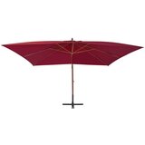  Konzolni suncobran s drvenom šipkom 400 x 300 cm bordo | shoptok.hr