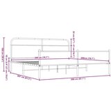Metalni okvir kreveta bez madraca smeđa boja hrasta 200x200 cm | shoptok.hr