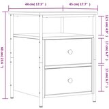  Noćni ormarići 2 kom boja hrasta 44x45x60 cm konstruirano drvo | shoptok.hr
