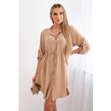 Kesi Włoski Dress with button closure and tie at the waist camel | shoptok.hr