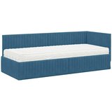  Kutni krevetni okvir s madracem s uzglavljem 2 pcs Plava Baršun | shoptok.hr