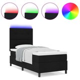  Krevet s kutijom s madracem i LED Crna 90x190 cm Tkanina | shoptok.hr