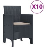 11 dijelni vrtni blagovaonski set s jastučićima Antracit Poliratan | shoptok.hr