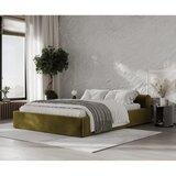 Maison de Rêve Temno zelena oblazinjena zakonska postelja s prostorom za shranjevanje z letvenim dnom 180x200 cm Solvo – | Shoptok.si