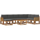 vidaXL Zunanja garnitura za sedenje 9 pcs Naravna in antracitna, (5000282294) | Shoptok.si