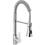 Pipa za umivalnik iz nerjavečega jekla z eno luknjo in izvlečno prho, višina 445 mm - 810170, (21386993)