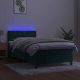  box spring s madracem LED tamnozeleni 80 x 200 cm baršun | shoptok.hr