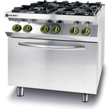  Plinski Štedilnik s 4 Gorilniki in Konvekcijsko El. Pečico GN 1/1, 230V/3000W, 800x722x900mm Cene