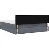 vidaXL Otomanski posteljni okvir z vzmetnicami siv 200x200cm žamet | Shoptok.si