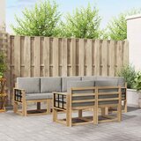  Set vanjskih sofa 7 kom. Bijela i svjetlosiva Smeđa 247 x 128,5 x 73 cm | shoptok.hr