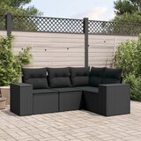  4-dijelni set vrtnih sofa od poliratana s jastucima crni | shoptok.hr