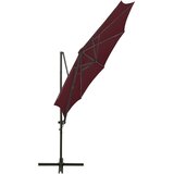  Konzolni vrtni suncobran sa stupom i LED svjetlima 300 cm bordo | shoptok.hr