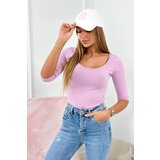 Kesi Blouse with a round neckline light purple | shoptok.hr