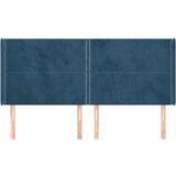  Vzglavje z ušesi temno modro 203x16x118/128 cm žamet, (20932905) | Shoptok.si