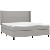  Box spring postelja z vzmetnico svetlo siva 160x200 cm žamet, (20789969) | Shoptok.si