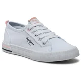 PepeJeans Tenis superge Brady Basic G PGS30604 Bela