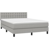  Krevet s oprugama i madracem svjetlosivi 140x190 cm od tkanine | shoptok.hr