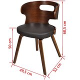  Jedilni stoli 6 kosov rjavo umetno usnje | Shoptok.si