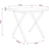 Stol za blagovanje s prirodnim rubom 70 x 70 x 75 cm - Izbijeljena i crna 70 x 70 x 75 cm Živi rub | shoptok.hr