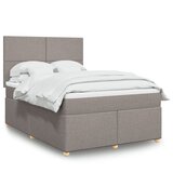 vidaXL Box spring postelja z vzmetnico taupe 160x200 cm blago Cene