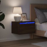  Zidni noćni ormarić s LED svjetlima boja smeđeg hrasta | Eponuda.ba