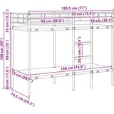 vidaXL Krevet na kat bez madraca bijeli 75x190 cm čelik | shoptok.hr