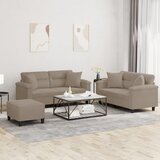  3-dijelni set sofa s jastucima smeđesivi od mikrovlakana | shoptok.hr