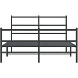 vidaXL Kovinski posteljni okvir z vzglavjem in vznožjem črn 135x190 cm | Shoptok.si