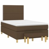 vidaXL Krevet box spring s madracem tamnosmeđi 120 x 190 cm od tkanine | shoptok.hr