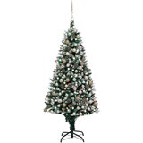 vidaXL umjetno božićno drvce LED s kuglicama i šiškama 210 cm | shoptok.hr