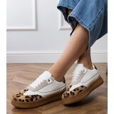 Gemre White sneakers with leopard print detail Meril | Shoptok.si