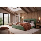 MID.YOU OBLAZINJENA POSTELJA 160 cm x 200 cm , les, tekstil, leseni material zelena | Shoptok.si