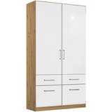 Rauch Möbel omara s klasičnimi vrati, hrast artisan, bela, visoki sijaj | Shoptok.si