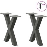  Noge za stolić u obliku slova X 2 kom antracit 40x(30-31) cm | shoptok.hr