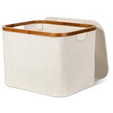 Bigso Kremno bela tekstilna škatla za shranjevanje s pokrovom 40,5x33x30 cm Bamboo/Linen – | Shoptok.si
