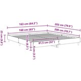  Crni hrast 160x200 cm Okvir za krevet Konstruirano drvo | shoptok.hr