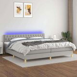  Box spring s madracem LED svjetlosivi 200x200 cm tkanina Cijene