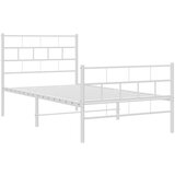 Metalni okvir kreveta uzglavlje i podnožje bijeli 100x190 cm | shoptok.hr