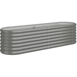 vidaXL Visoka greda iz prašno premazanega jekla 152x40x36 cm siva, (20981777) Cene