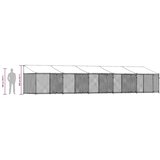  Kavez za pse s krovom i vratima sivi 10x2x2 m pocinčani čelik | shoptok.hr